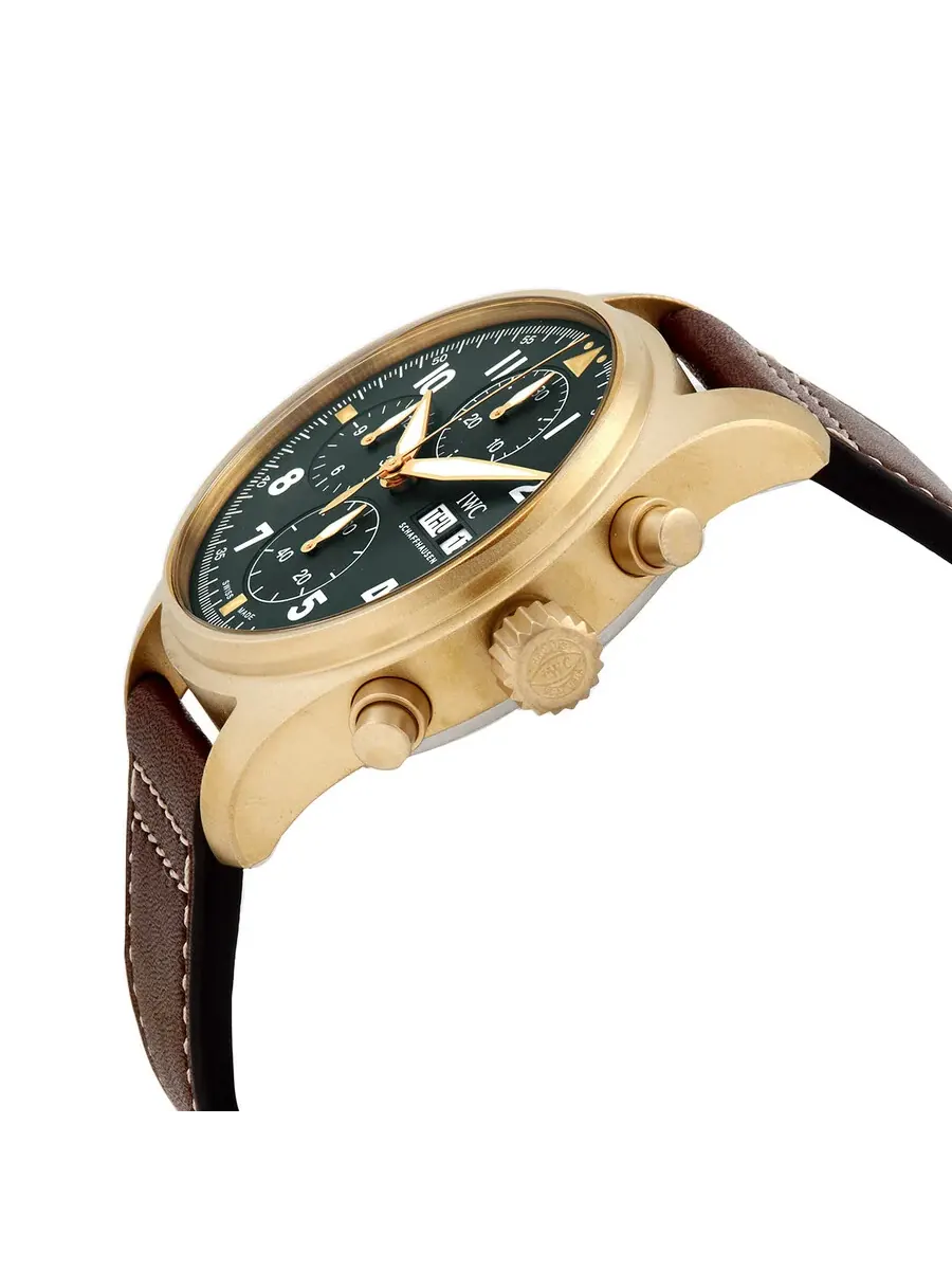 Мужские часы IWC Pilot Spitfire Chronograph Automatic с зеленым циферблатом IW387902 — изображение 2 из 3, оттенок бронзовый