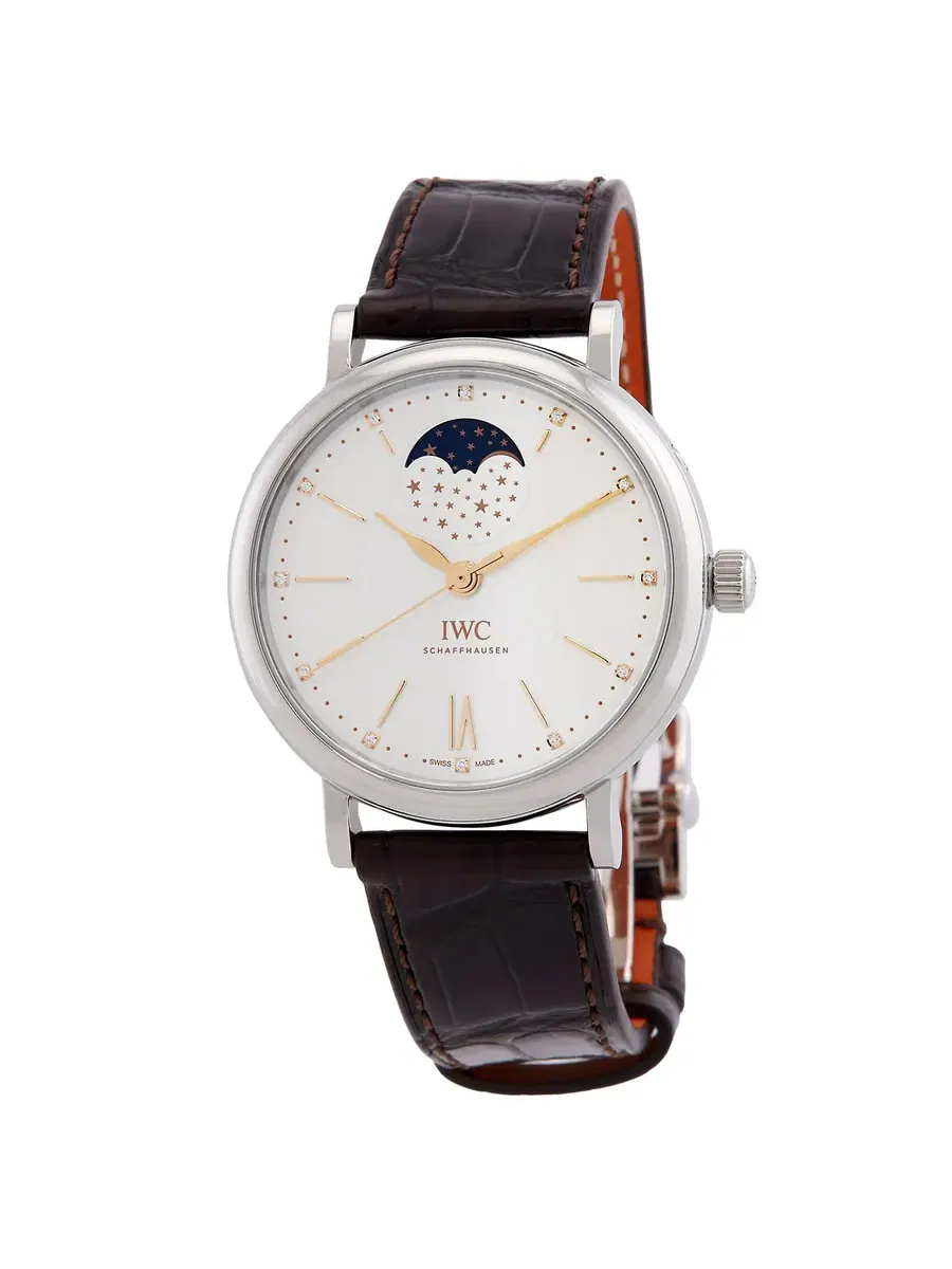 Женские автоматические часы IWC Portofino с бриллиантами и серебряным циферблатом IW459011