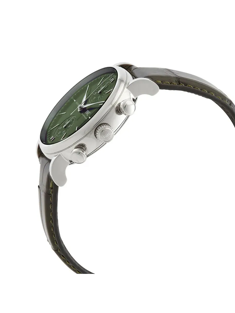 Мужские часы IWC Portofino Chronograph 39 Automatic с зеленым циферблатом IW391405 — изображение 2 из 5, оттенок серебряный