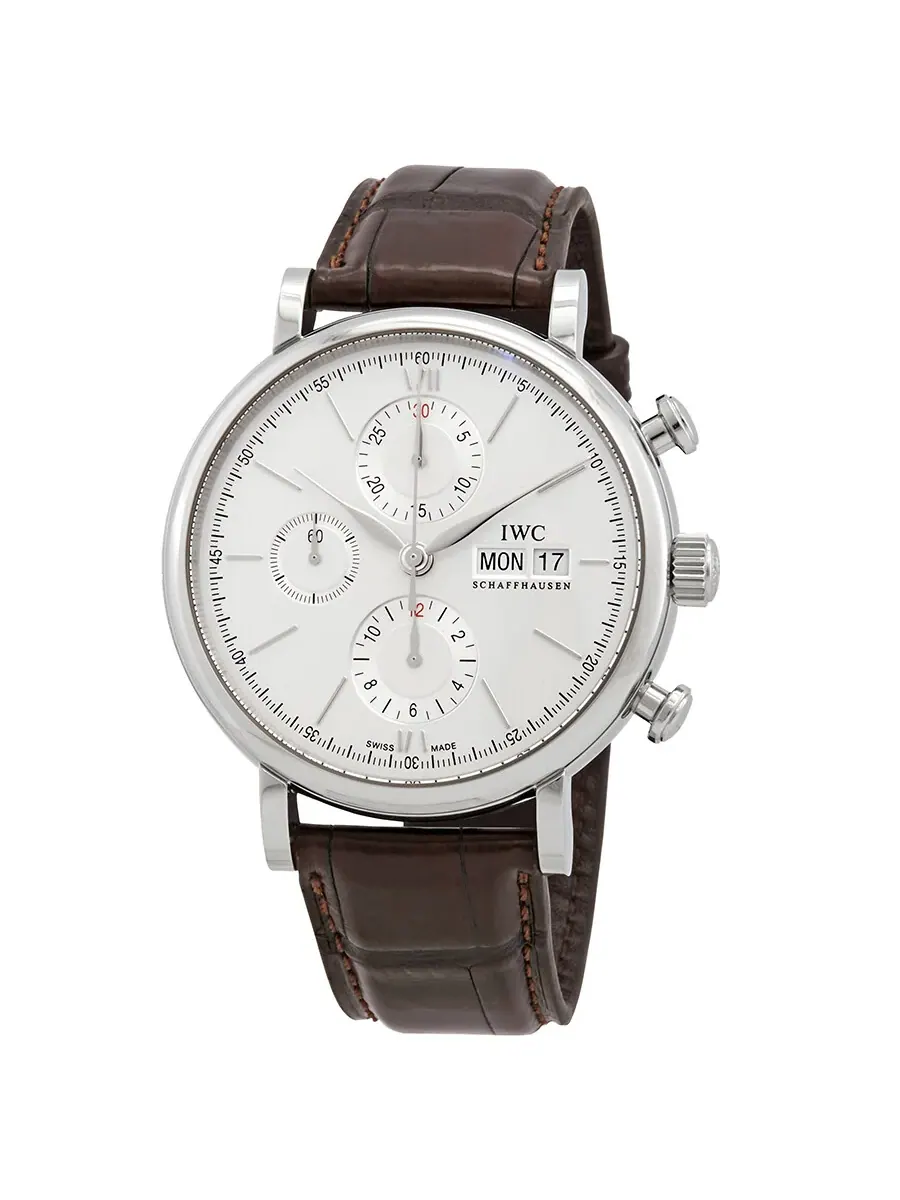 Мужские часы IWC Portofino Chronograph Edition 150 Years Automatic с белым циферблатом IW391027