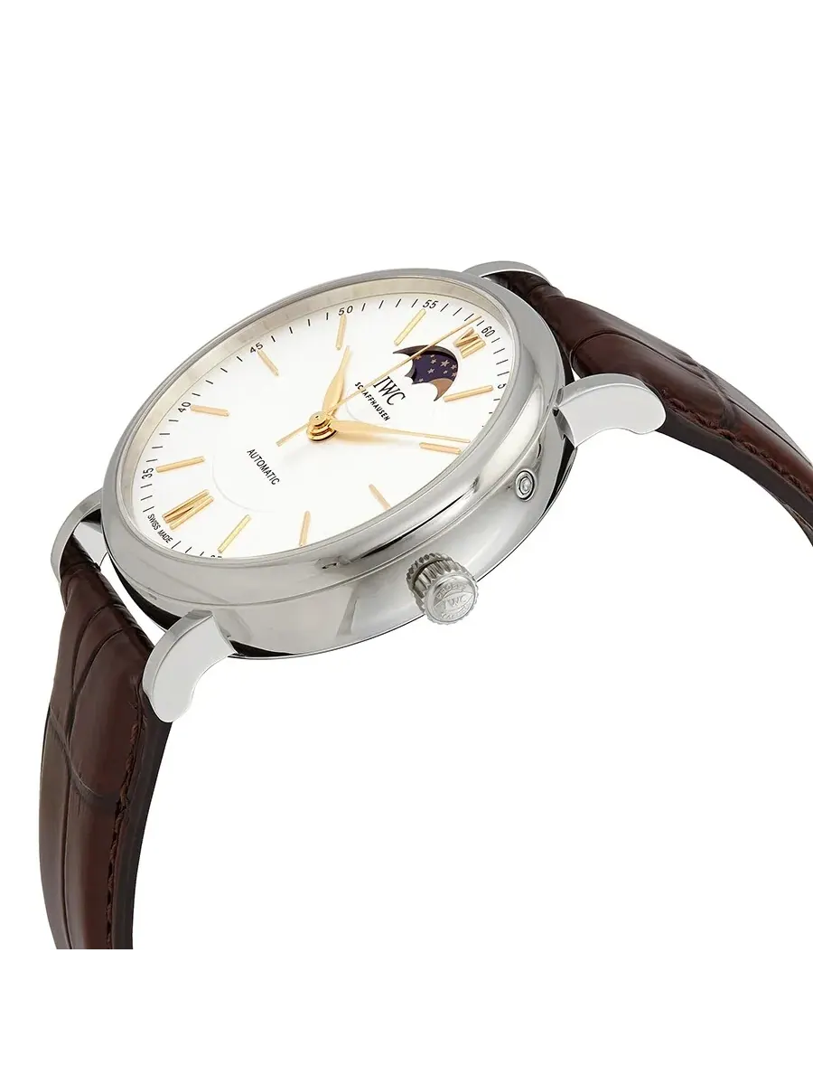 Мужские автоматические часы IWC Portofino Moon Phase с серебристым циферблатом IW459401 — изображение 2 из 3