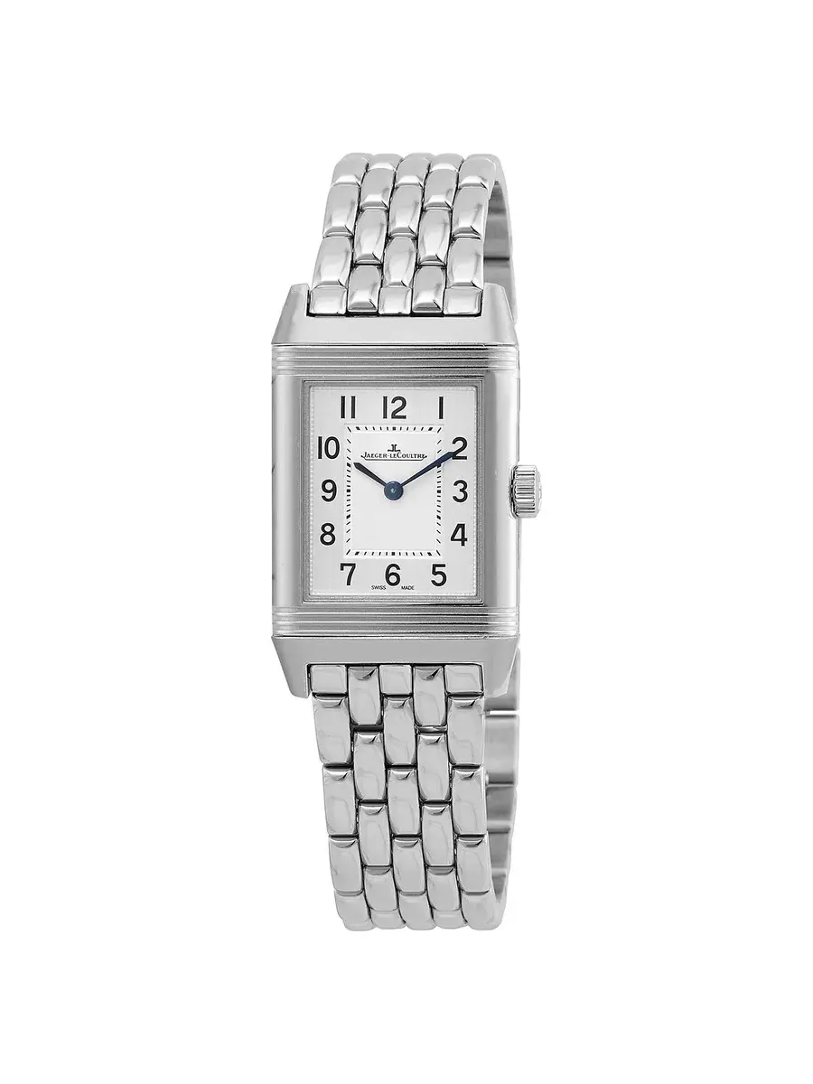 Женские часы Jaeger LeCoultre Reverso Classic Monoface Quartz с серебристым циферблатом Q2618140 — серебристый
