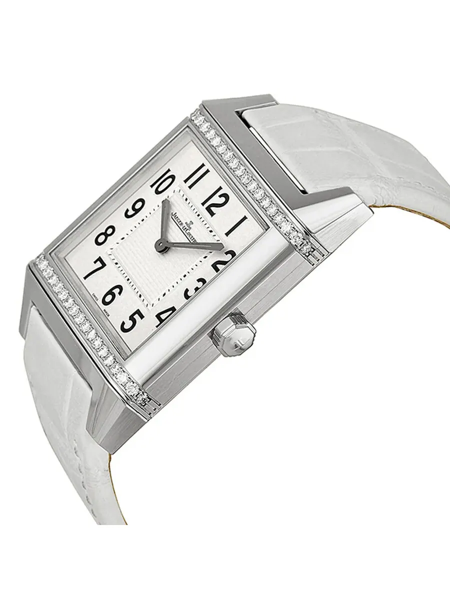 Женские часы Jaeger LeCoultre с белым циферблатом и белым кожаным ремешком Q7068421 — изображение 2 из 5, оттенок серебряный