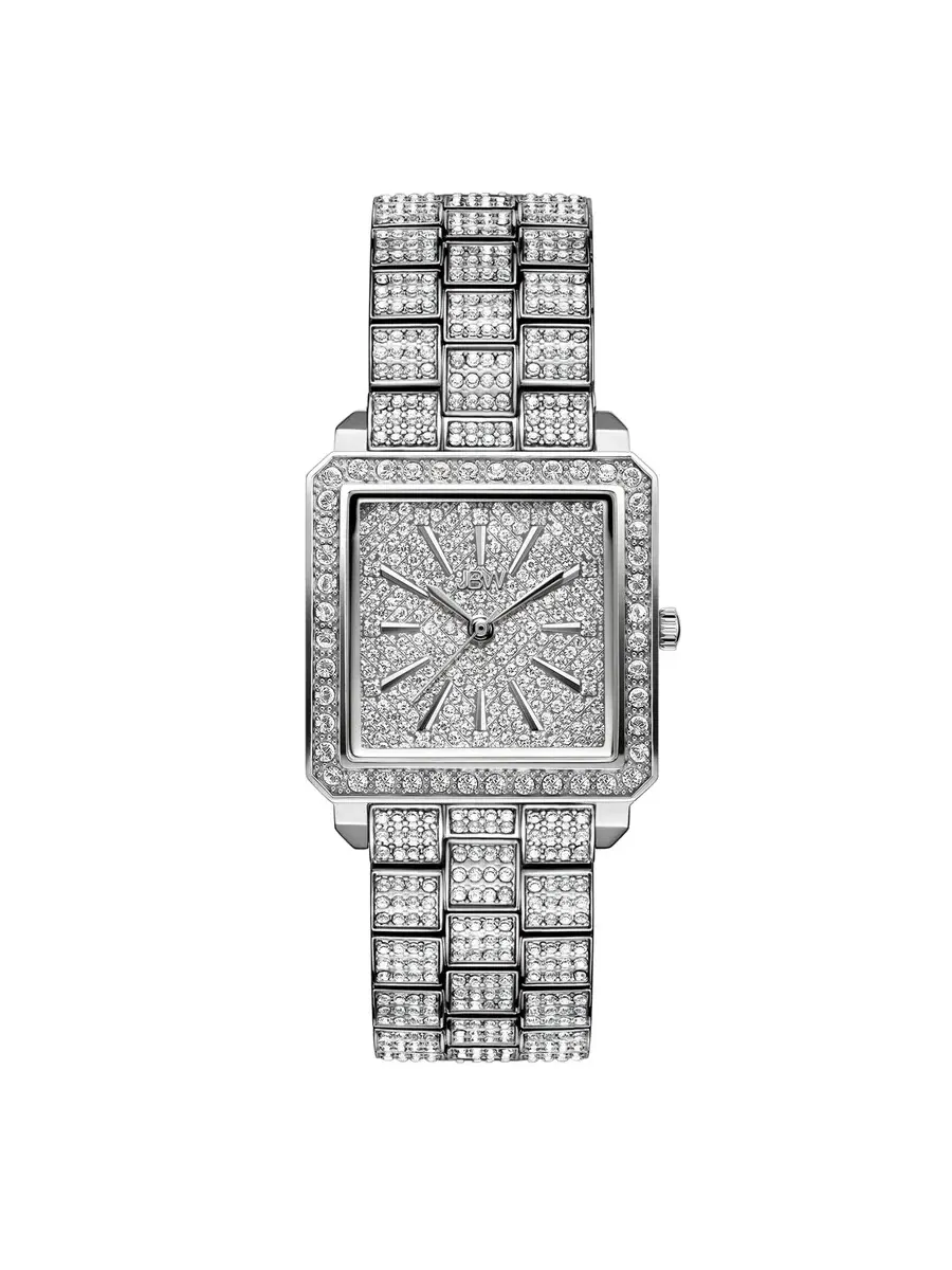 Женские часы JBW Cristal Quartz с бриллиантом, кварцевым механизмом, серебристым циферблатом J6386C — изображение 2 из 14