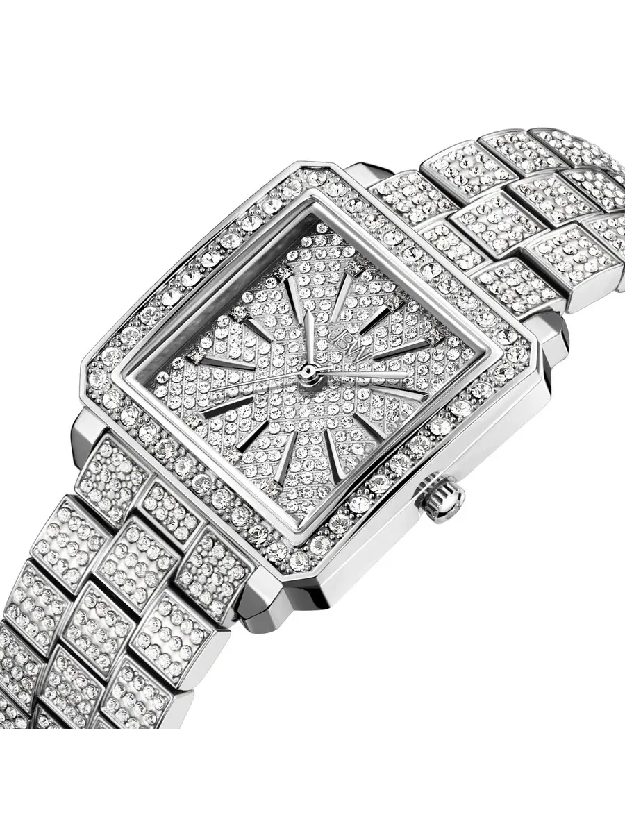 Женские часы JBW Cristal Quartz с бриллиантом, кварцевым механизмом, серебристым циферблатом J6386C — изображение 3 из 14