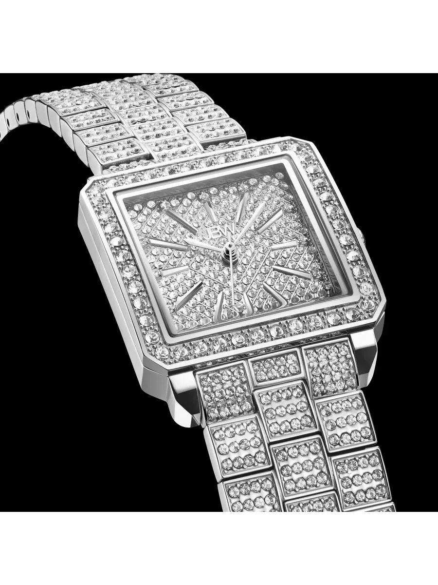 Женские часы JBW Cristal Quartz с бриллиантом, кварцевым механизмом, серебристым циферблатом J6386C — изображение 10 из 14