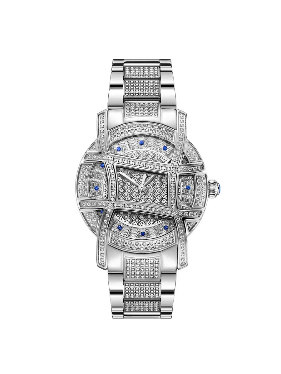 Женские часы JBW Platinum Series с серебристым циферблатом и бриллиантами PS510B — серебристый
