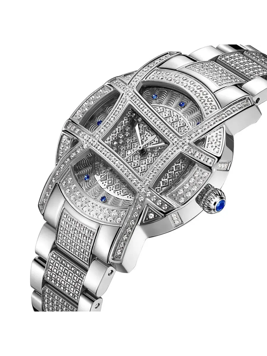 Женские часы JBW Platinum Series с серебристым циферблатом и бриллиантами PS510B — изображение 2 из 7, оттенок серебряный
