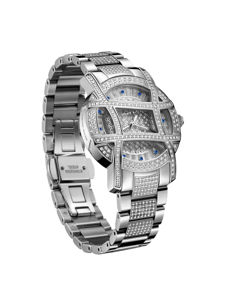 Женские часы JBW Platinum Series с серебристым циферблатом и бриллиантами PS510B — изображение 5 из 7, оттенок серебряный