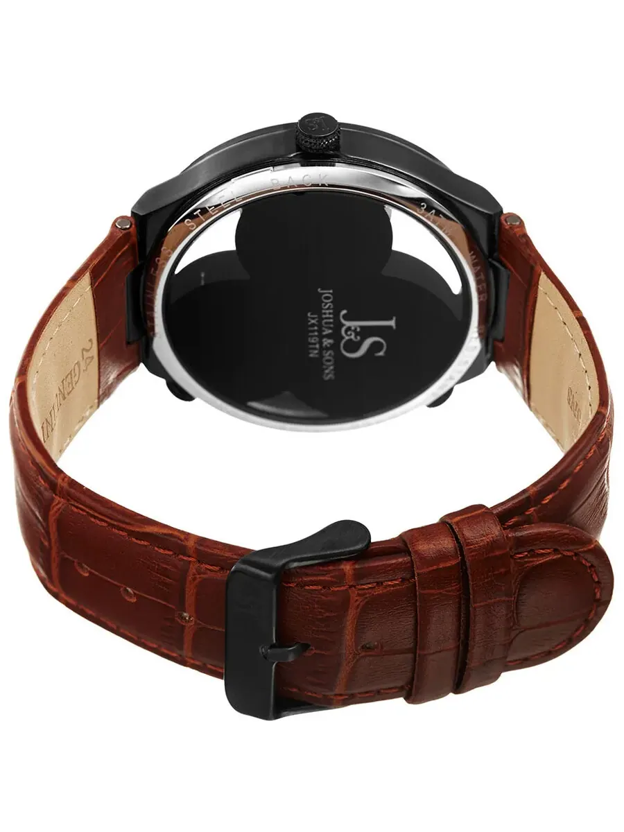 Мужские часы Joshua & Sons с прозрачным циферблатом JX119TN Joshua And Sons — изображение 3 из 4, оттенок черный