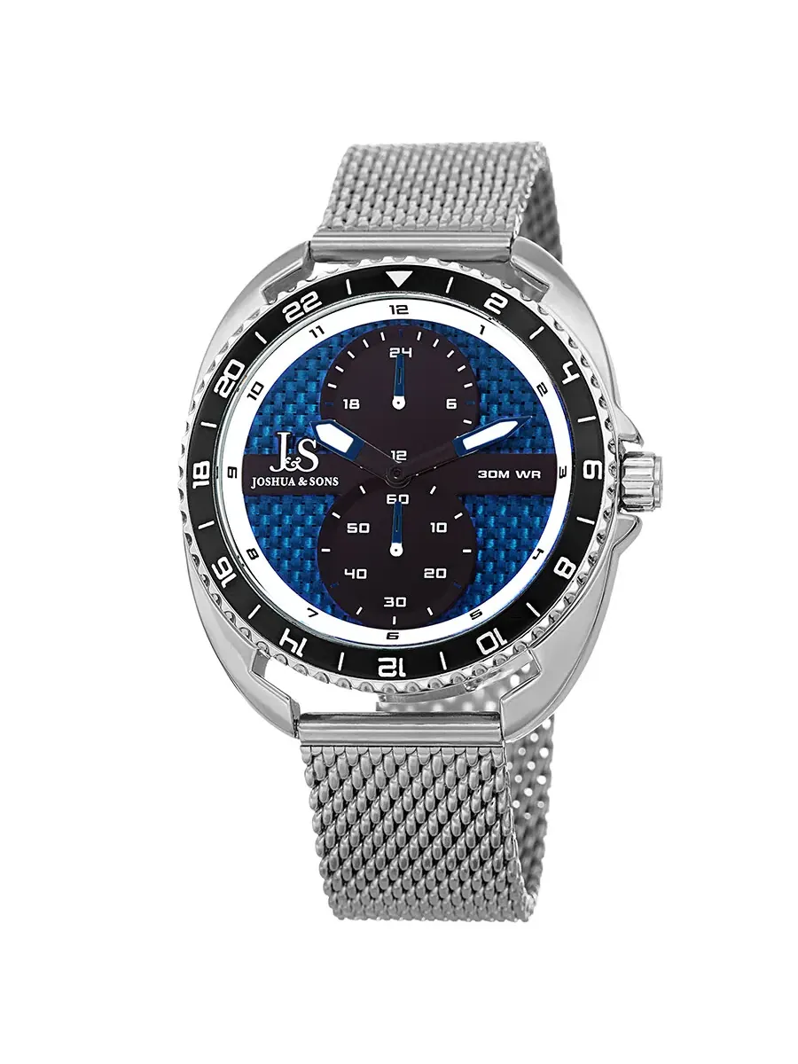 Мужские часы Joshua and Sons Military Time JX136SSBU — серебристый