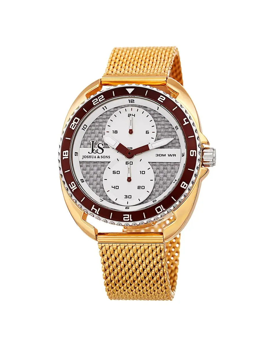 Мужские часы Joshua and Sons Military Time с белым циферблатом JX136YG — серебристый