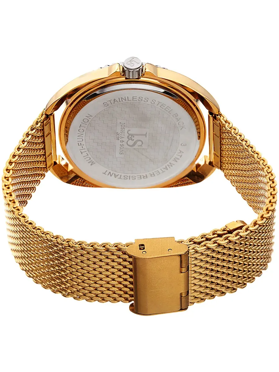 Мужские часы Joshua and Sons Military Time с белым циферблатом JX136YG — изображение 3 из 4, оттенок серебряный