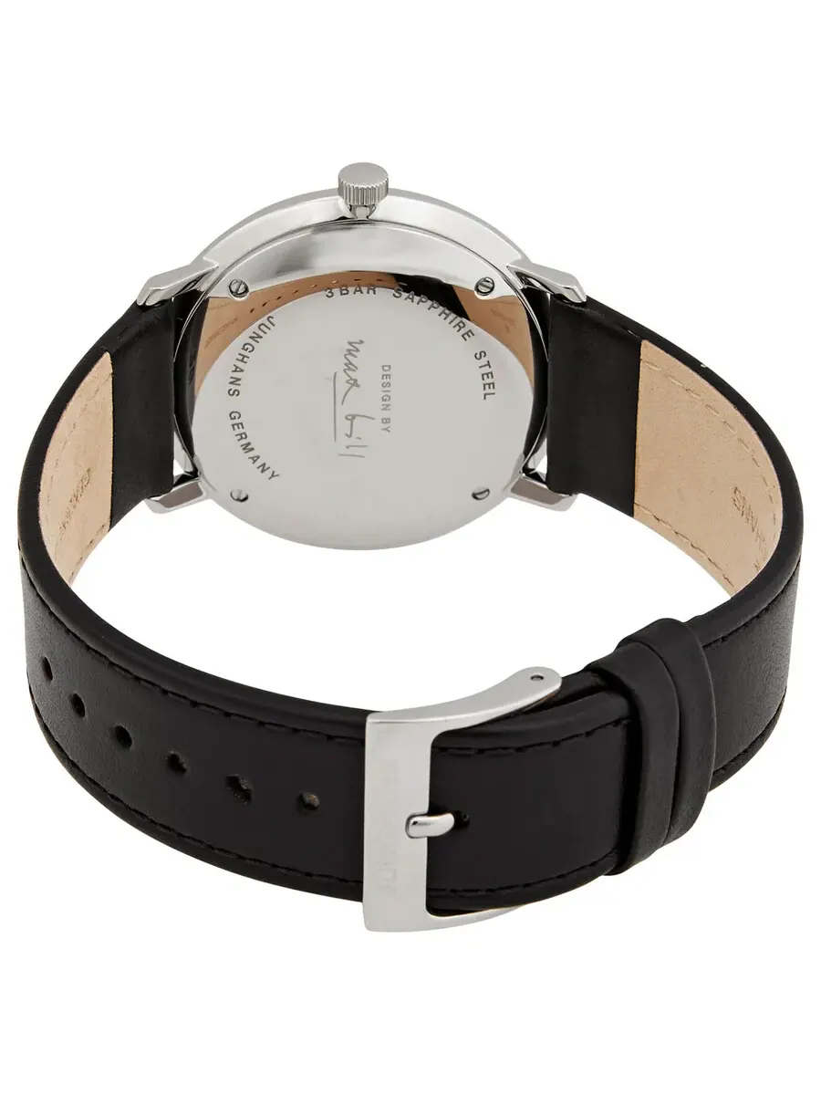 Мужские часы Junghans Max Bill Automatic с матовым черным циферблатом 027/4701.02 — изображение 3 из 3, оттенок серебряный