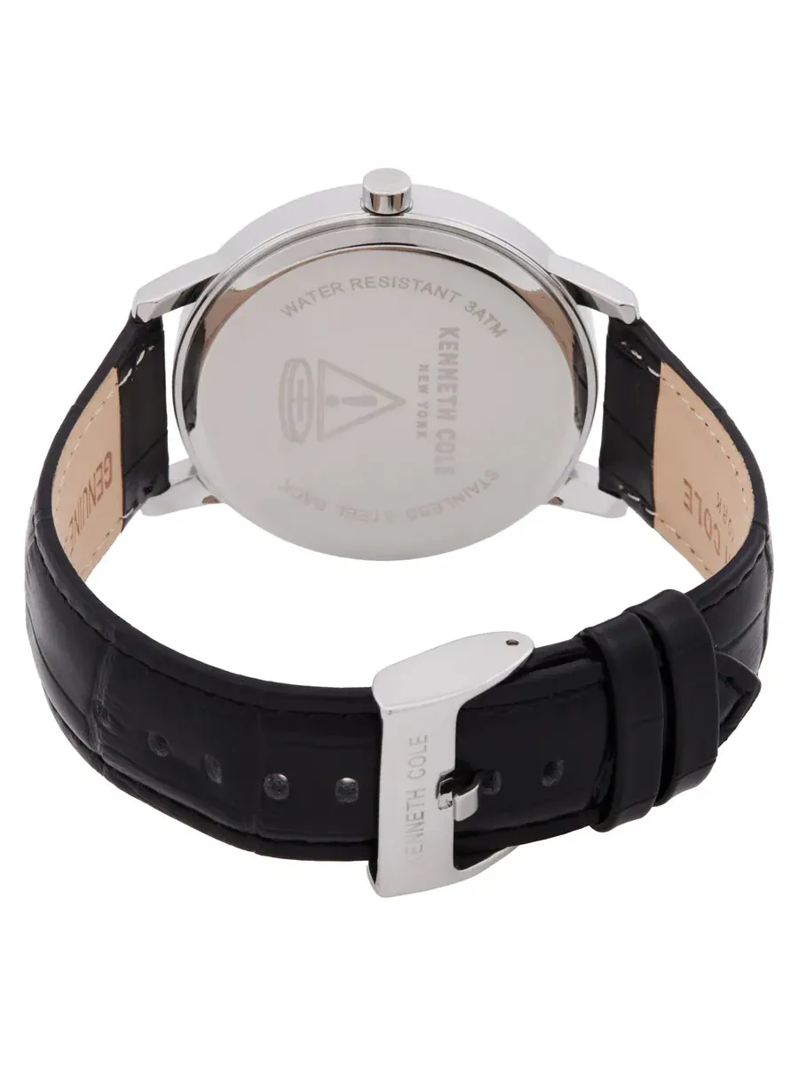 Мужские часы Kenneth Cole New York с черным кварцевым циферблатом KCWGA7006701 — изображение 3 из 3, оттенок серебряный