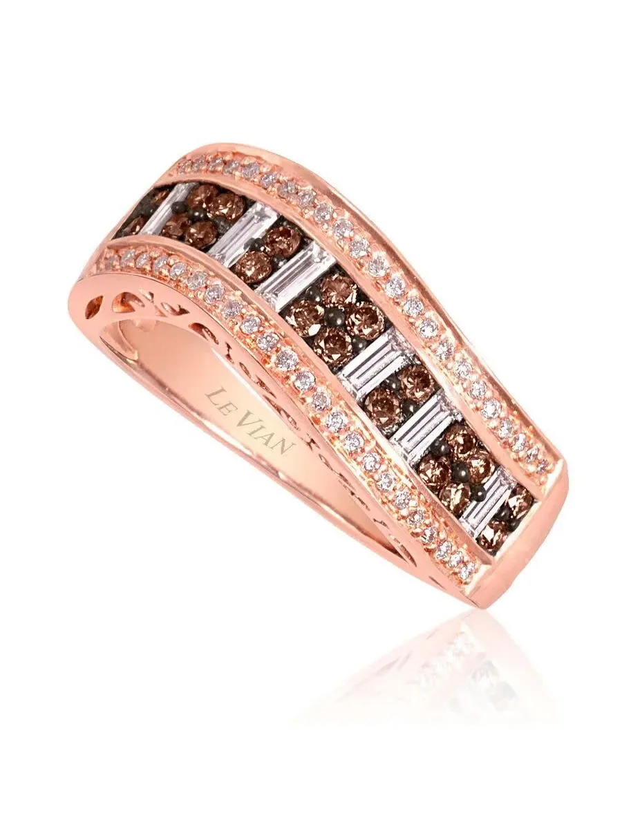 Кольца Le Vian Ladies Chocolatier из 14-каратного клубничного золота — коричневый