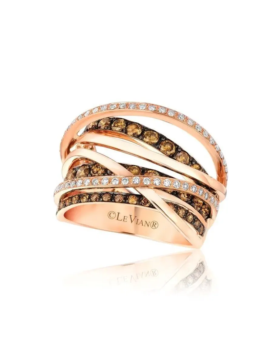 Набор колец Le Vian Ladies Euphoria Chocolate из клубничного золота 14 карат — коричневый