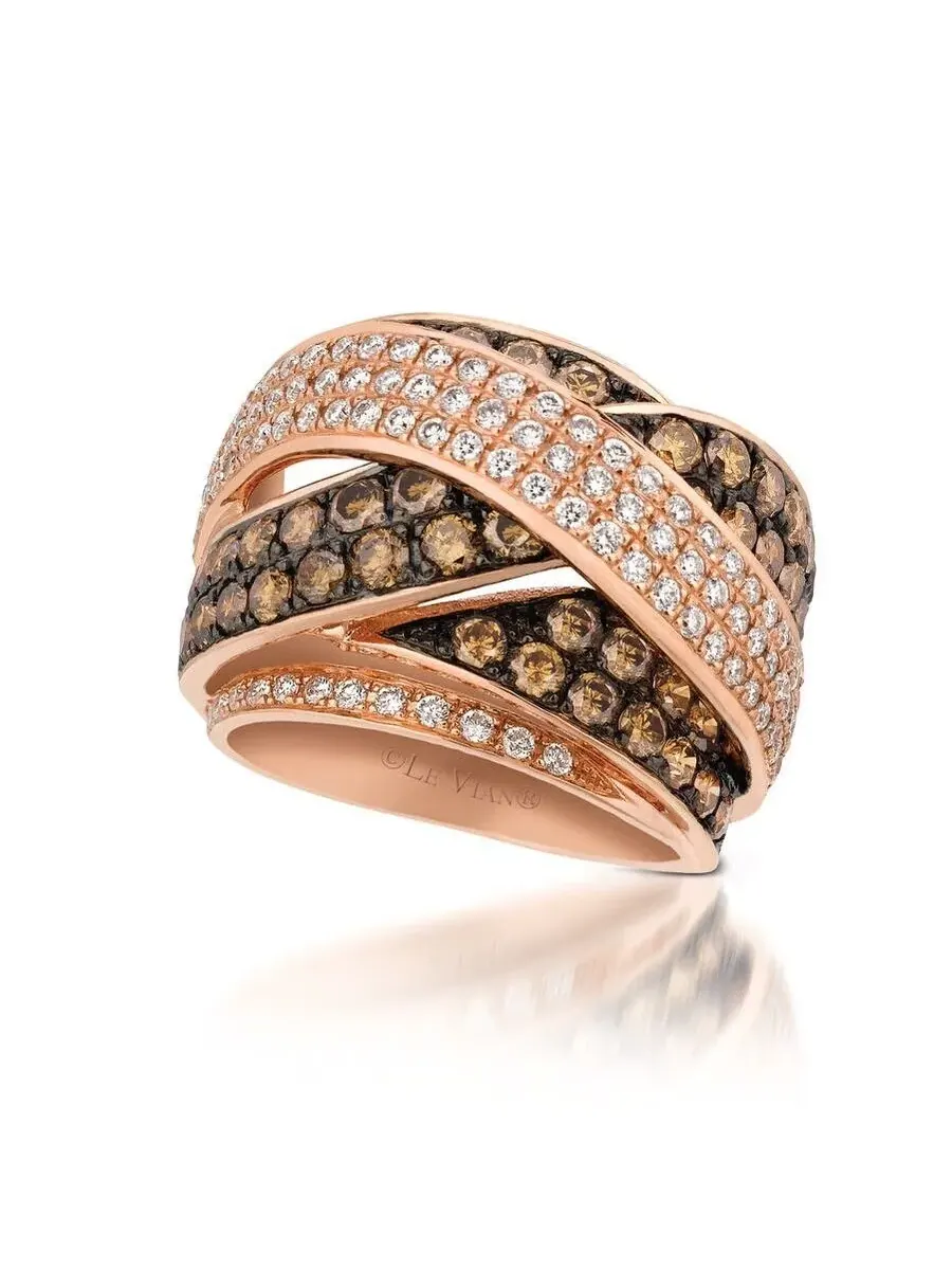 Набор колец Le Vian Ladies Euphoria Chocolate из клубничного золота 14 карат — коричневый