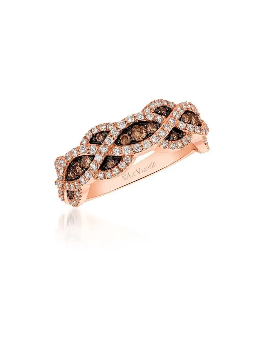 Женские кольца Le Vian с шоколадным бриллиантом, выполненные из 14-каратного клубничного золота — белый