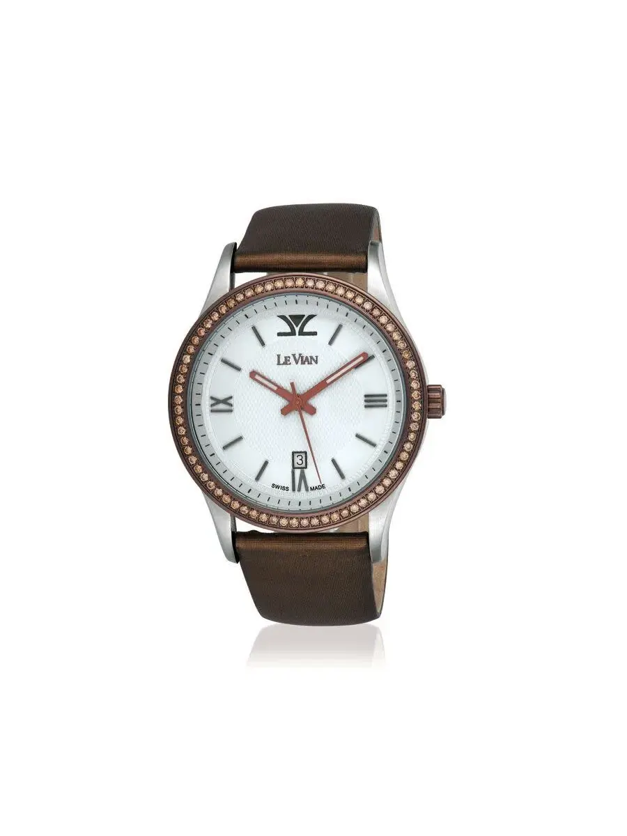 Женские кварцевые часы Le Vian Classico с бриллиантами и белым циферблатом LV876BRSV