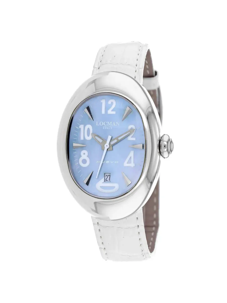 Женские кварцевые часы Locman Classic с синим циферблатом, модель 2000MS — серебристый