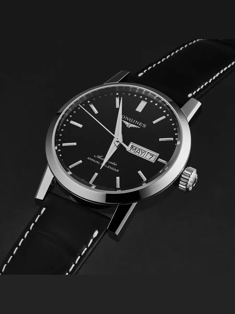 Мужские автоматические часы Longines 1832 с черным циферблатом L4.827.4.52.0 — изображение 2 из 4, оттенок серебряный