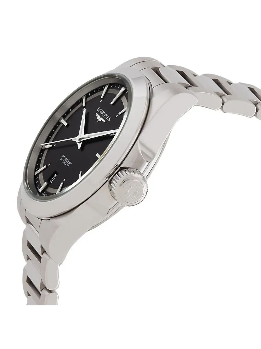 Мужские часы Longines Conquest Automatic с черным циферблатом L3.720.4.52.6 — изображение 2 из 3, оттенок серебряный