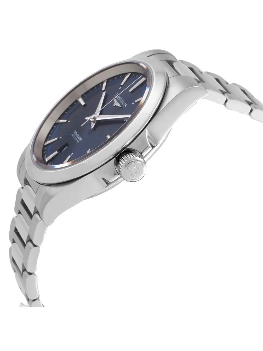 Мужские автоматические часы Longines Conquest с синим циферблатом L3.830.4.92.6 — изображение 2 из 3, оттенок серебряный