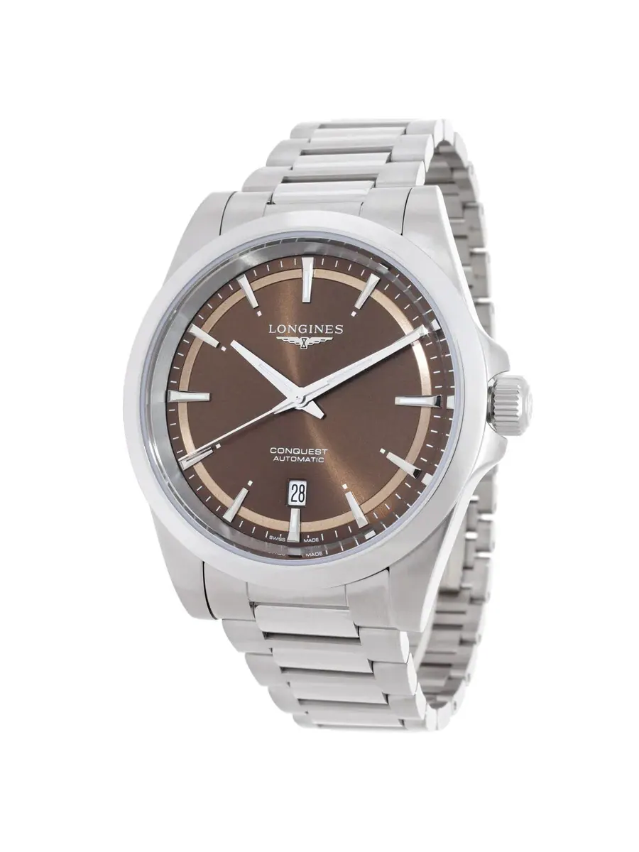 Мужские часы Longines Conquest Automatic с коричневым циферблатом L3.830.4.62.6 — серебристый