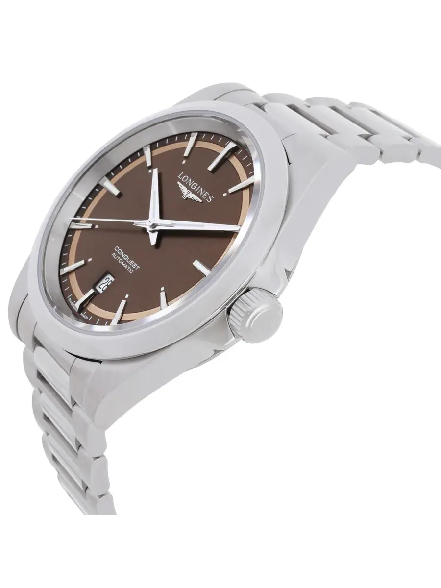 Мужские часы Longines Conquest Automatic с коричневым циферблатом L3.830.4.62.6 — изображение 2 из 3, оттенок серебряный