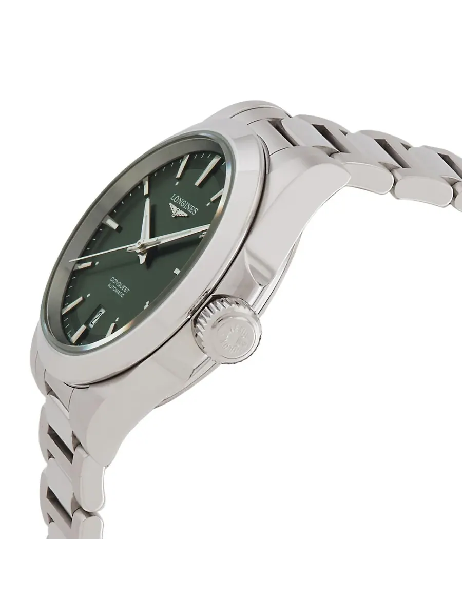 Мужские часы Longines Conquest Automatic с зеленым циферблатом L3.720.4.02.6 — изображение 2 из 3, оттенок серебряный