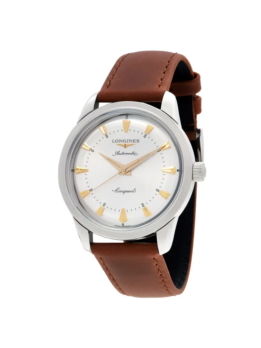 Часы Longines Conquest Heritage Automatic с серебристым циферблатом, унисекс, модель L1.650.4.72.2