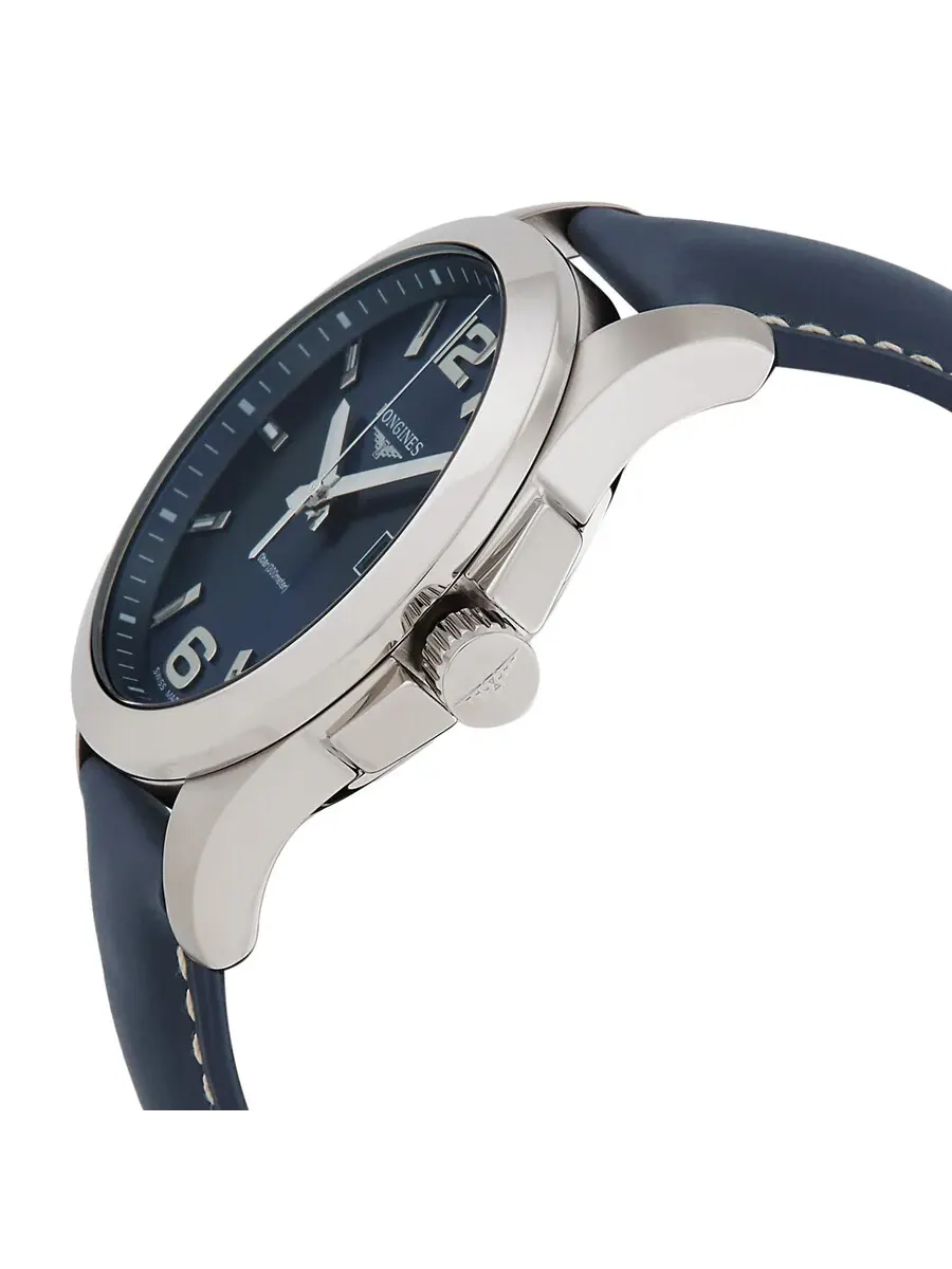Мужские кварцевые часы Longines Conquest с синим циферблатом L3.759.4.96.0 — изображение 2 из 3, оттенок серебряный