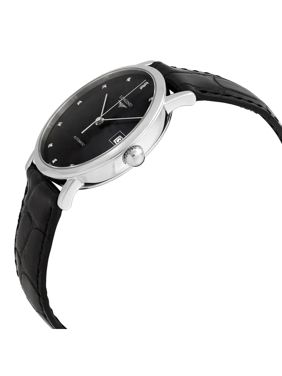 Женские часы Longines Elegant Automatic с черным циферблатом и бриллиантами L4.809.4.57.2 — изображение 2 из 3