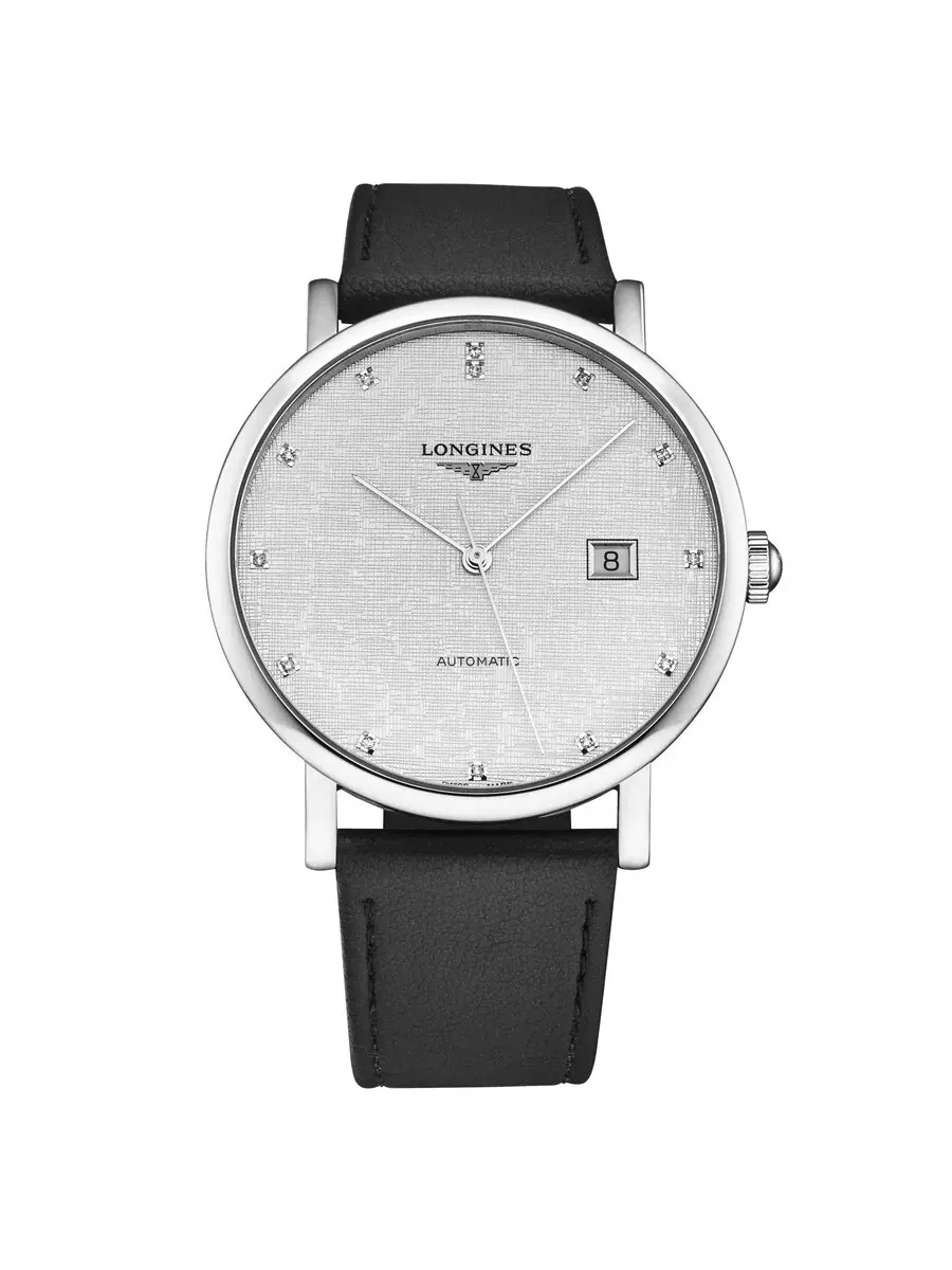 Мужские часы Longines Elegant Automatic с серебристым циферблатом и бриллиантами L4.911.4.77.2