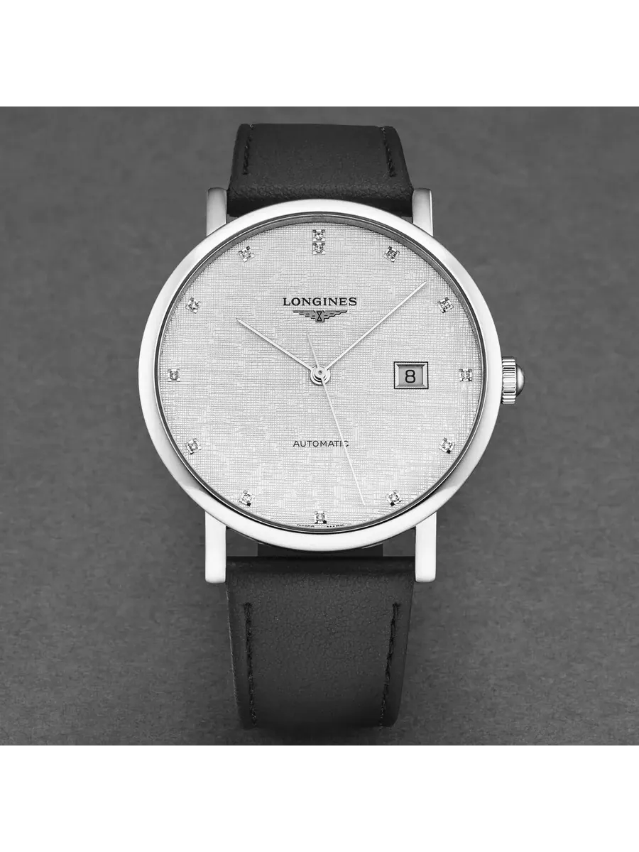 Мужские часы Longines Elegant Automatic с серебристым циферблатом и бриллиантами L4.911.4.77.2 — изображение 4 из 4
