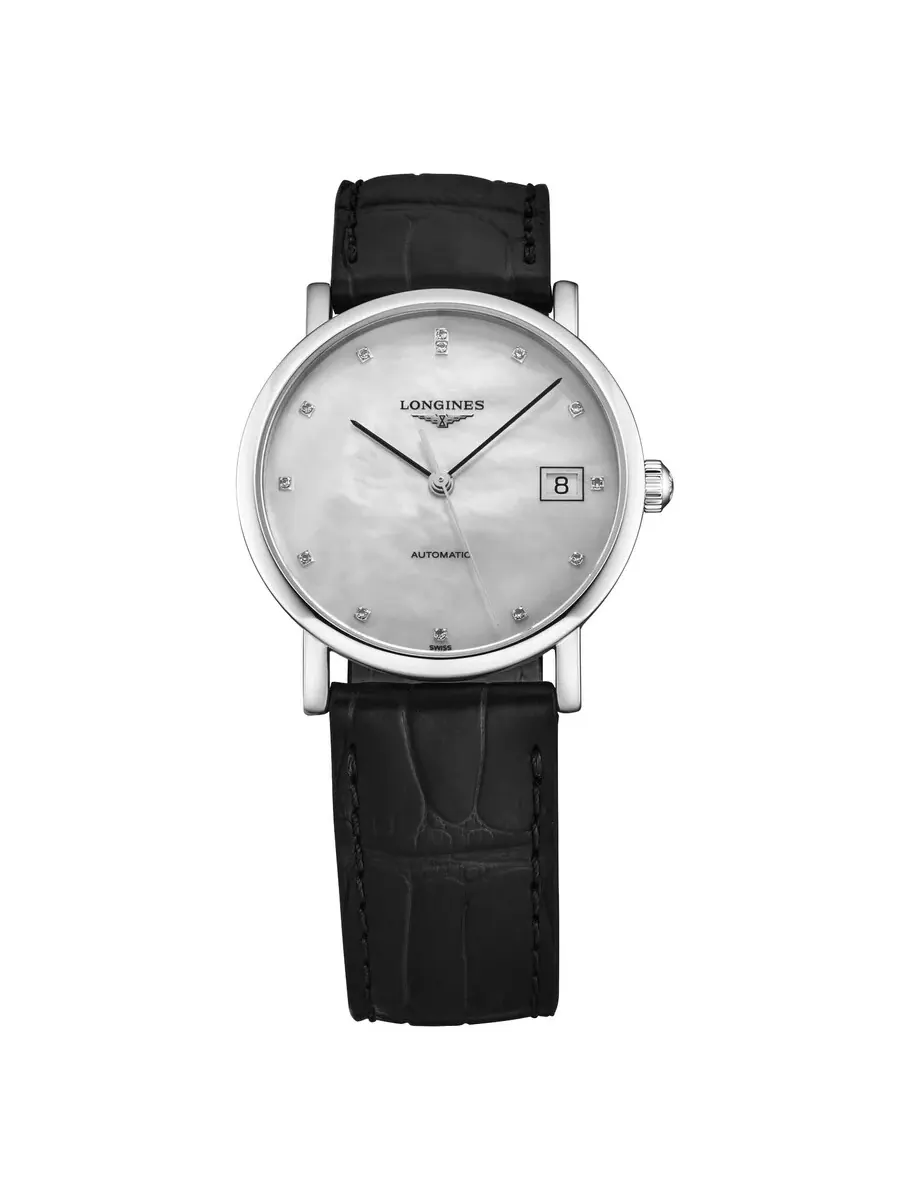 Женские часы Longines Elegant Automatic с белым циферблатом и бриллиантами L4.809.4.87.2