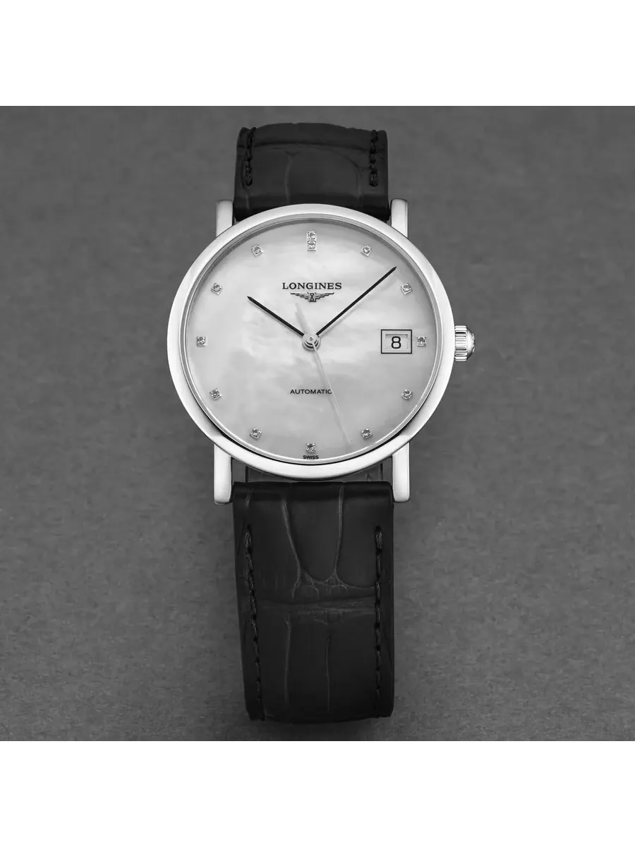 Женские часы Longines Elegant Automatic с белым циферблатом и бриллиантами L4.809.4.87.2 — изображение 4 из 4