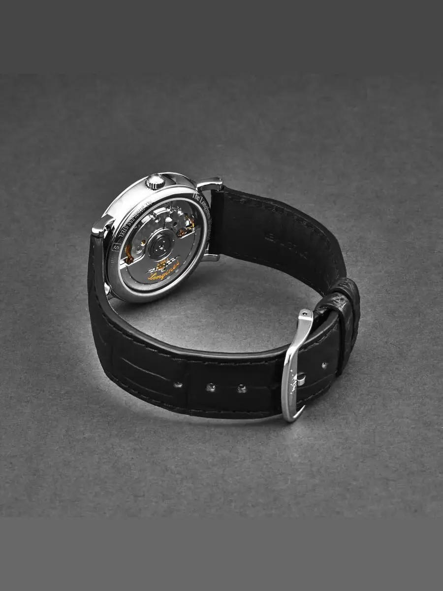 Мужские часы Longines Elegant с черным циферблатом и бриллиантами L4.810.4.57.2 — изображение 3 из 4, оттенок серебряный
