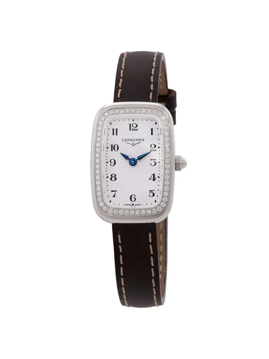 Женские кварцевые часы Longines Equestrian с бриллиантами и белым циферблатом L6.140.0.13.2