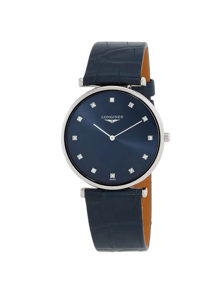 Женские часы Longines La Grande Classique Quartz с синим циферблатом и бриллиантами L4.709.4.97.2