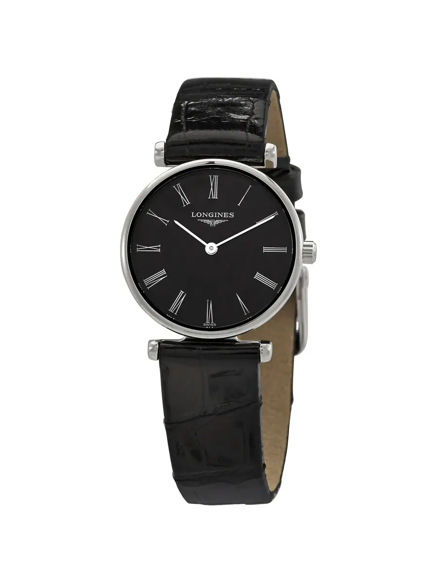 Женские часы Longines La Grande Quartz с черным циферблатом L4.209.4.51.2