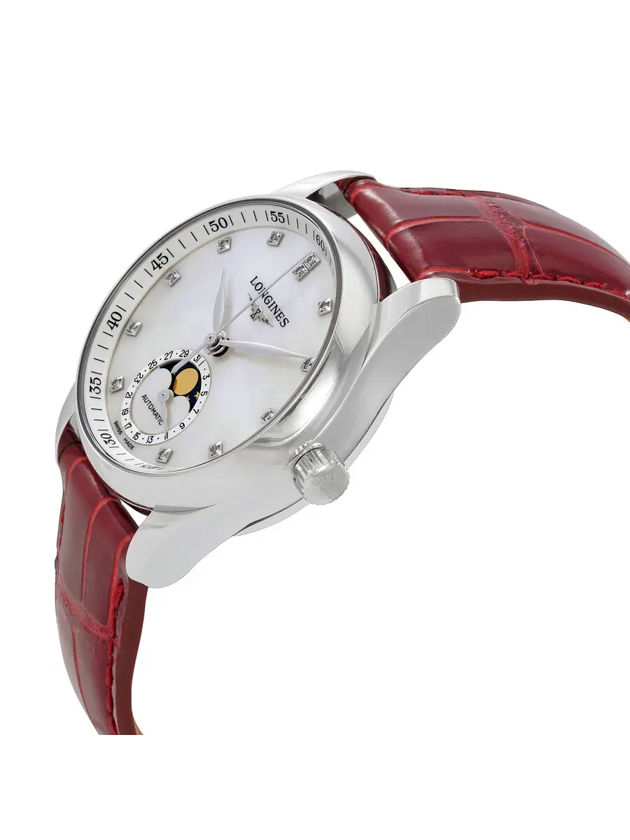 Женские часы Longines Master Automatic с бриллиантами L2.409.4.87.2 — изображение 2 из 3, оттенок серебряный