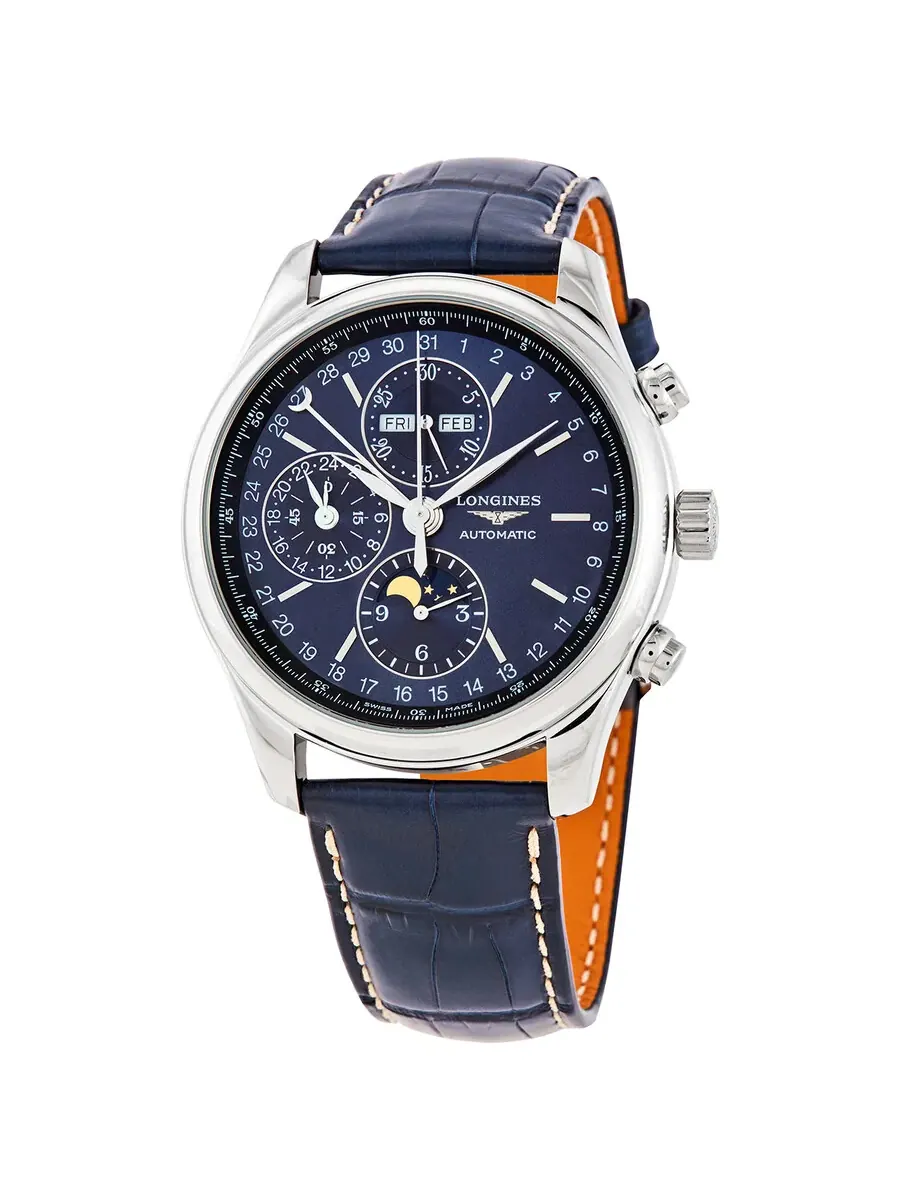 Мужские автоматические часы Longines Master Chronograph с синим циферблатом L27734920
