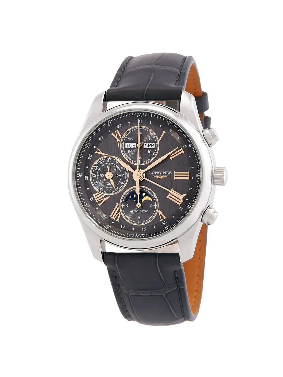 Мужские часы Longines Master Collection с хронографом, автоматическим механизмом и фазами Луны L2.673.4.61.2