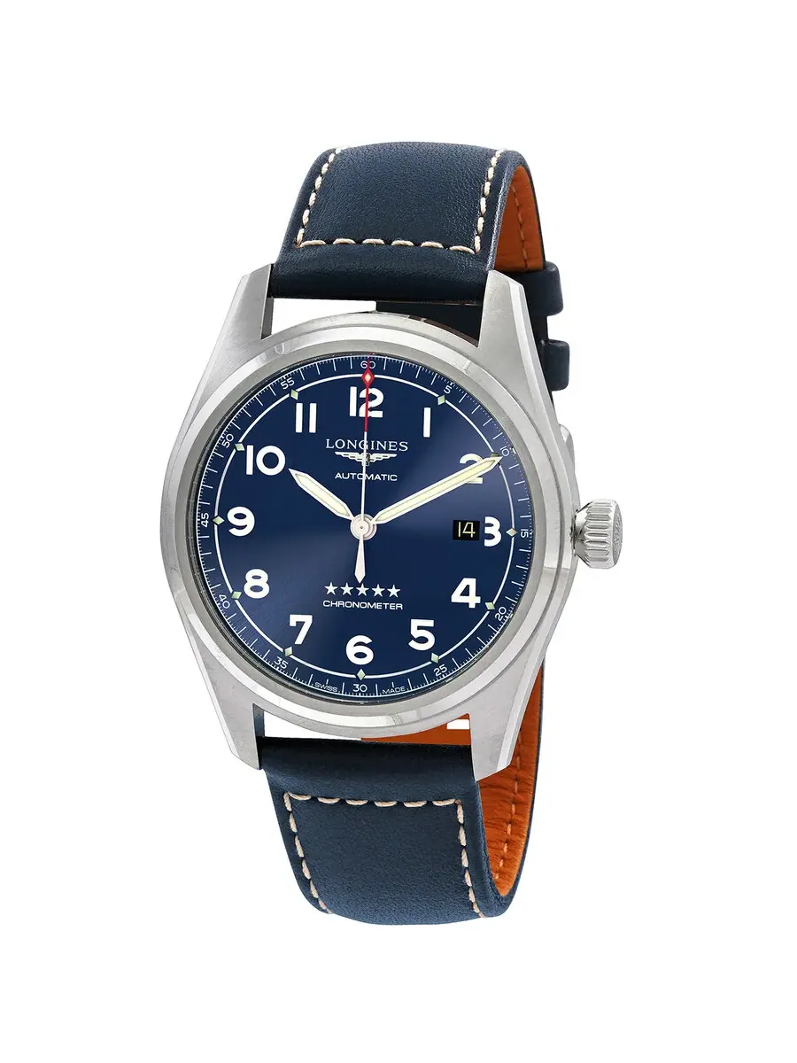 Мужские часы Longines Spirit с автоматическим механизмом и синим циферблатом L3.811.4.93.0