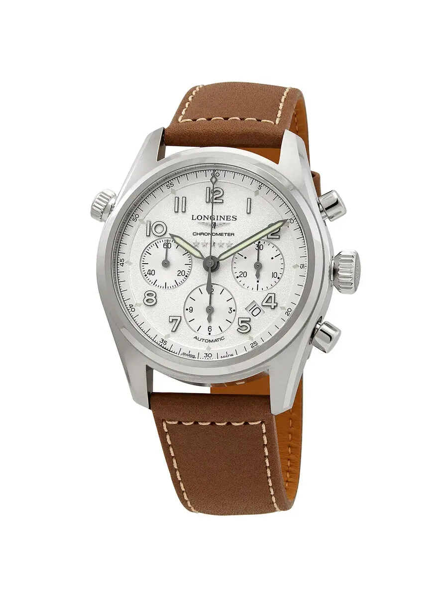 Мужские часы Longines Spirit Chronograph Automatic с серебристым циферблатом L3.820.4.73.2