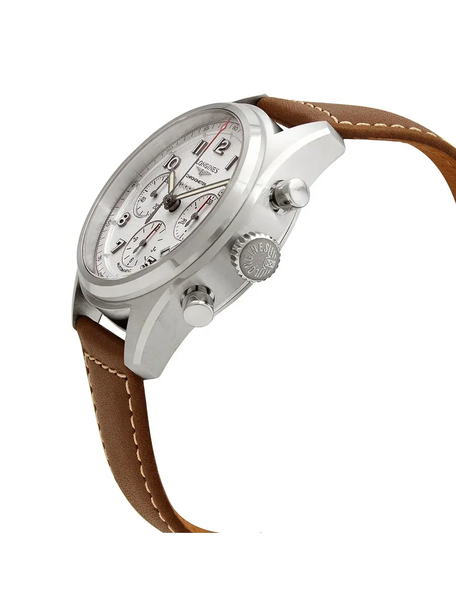 Мужские часы Longines Spirit Chronograph Automatic с серебристым циферблатом L3.820.4.73.2 — изображение 2 из 3