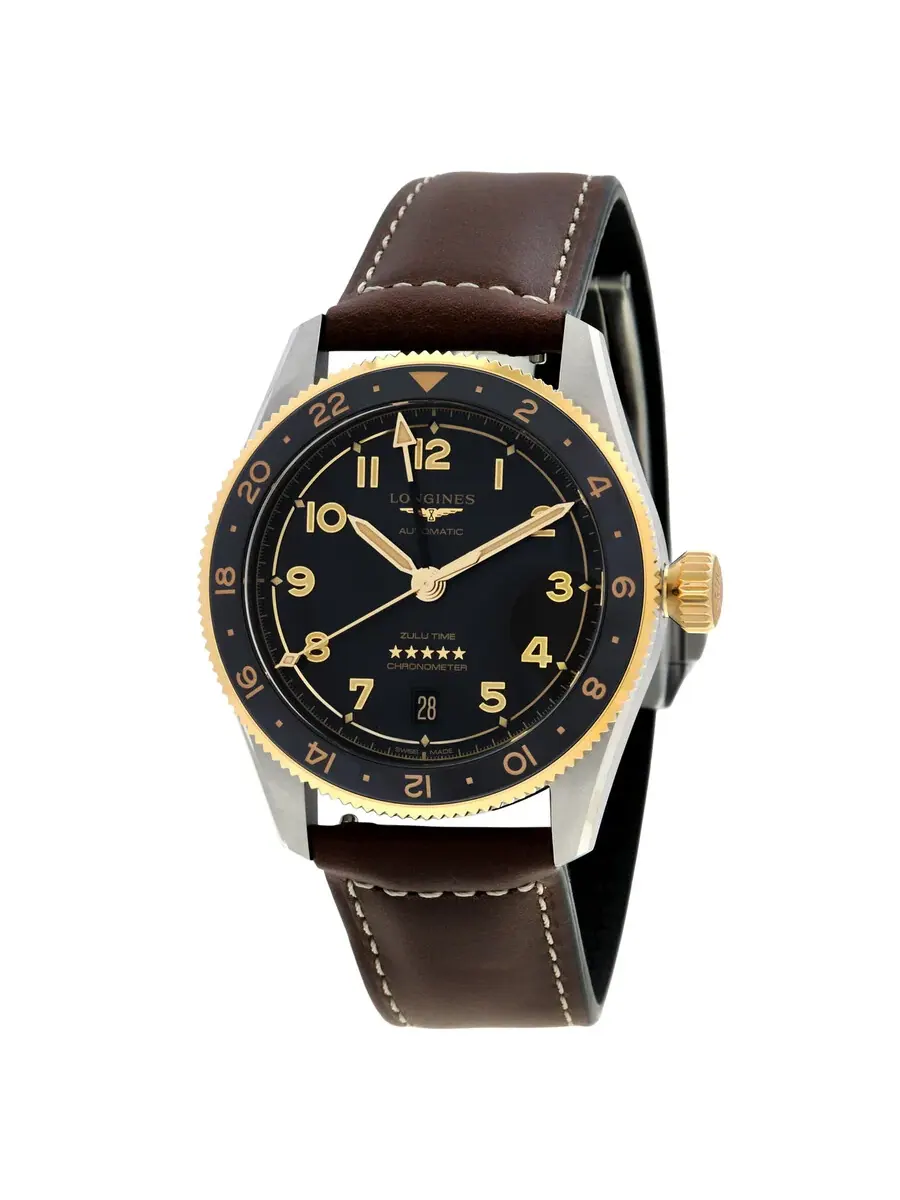 Мужские часы Longines Spirit Zulu Time с автоматическим механизмом и антрацитовым циферблатом L3.802.5.53.2