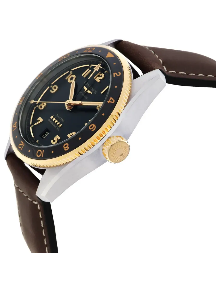 Мужские часы Longines Spirit Zulu Time с автоматическим механизмом и антрацитовым циферблатом L3.802.5.53.2, оттенок серый